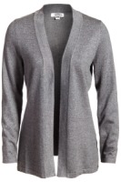 Ladies Open Cardigan Sweater - Grey Heather 